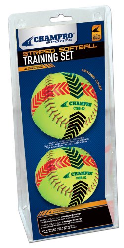 Champro Striped Training Softball Set (Optic Yellow, 12-Inch)