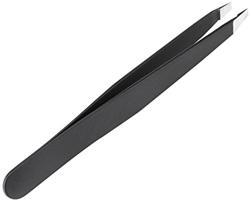 The BrowGal – Professional Hand-Made Slant Tweezer – Exclusive for Eyebrows Facial Hair, Ingrown Hair Removal & Blackhead – Handy & Portable Tool, Easily Grip with Safety, Anti-rust – 3.9 In, Black