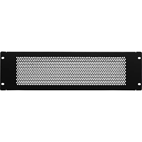 Navepoint 3U Blank Rack Mount Panel Spacer with Venting for 19-Inch Server Network Rack Enclosure Or Cabinet Black