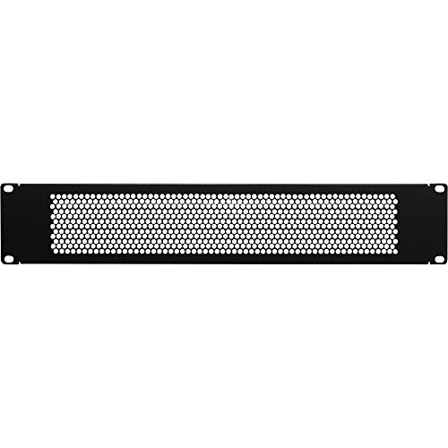 Navepoint 2U Blank Rack Mount Panel Spacer with Venting for 19-Inch Server Network Rack Enclosure Or Cabinet Black