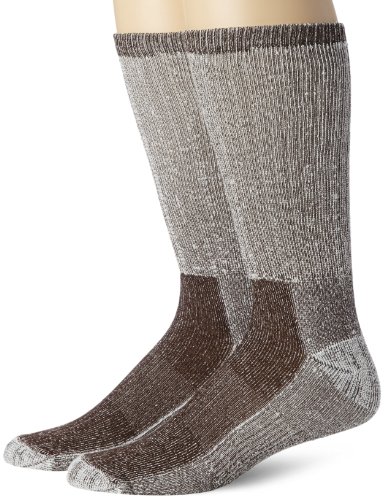 Georgia Dry Knit Crew Socks (2-Pack), Brown, Large