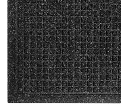 WaterHog Fashion Mat | Commercial-Grade Entrance Mat with Fabric Border – Indoor/Outdoor, Quick Drying, Stain Resistant Door Mat (Charcoal, 3′ x 5′)