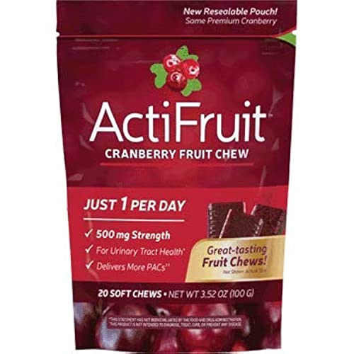 Enzymatic Therapy Actifruit With Cran-Max – 20 soft chews, 3 Pack