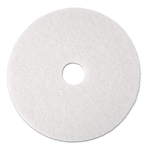 3M Super Polish Floor Pad, White, 5 Pads/Carton Size: 19″