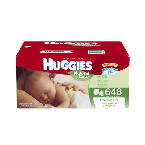 Huggies Natural Care Fragrance Free Baby Wipes Refill, 648 Count (Packaging may vary)