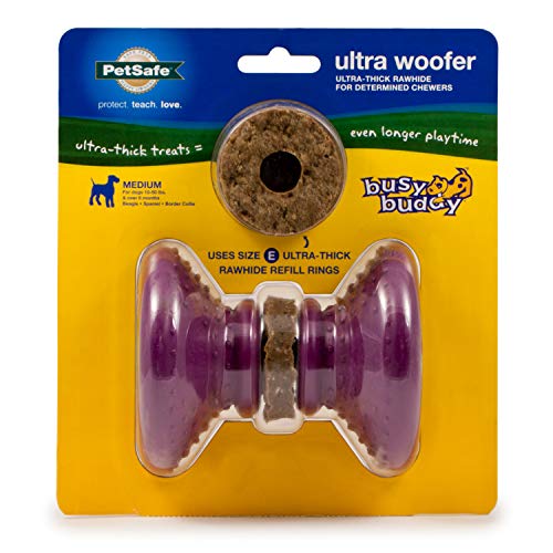 PetSafe Busy Buddy Ultra Woofer Treat Ring Dog Toy – Ultra Thick Treat Rings – Medium