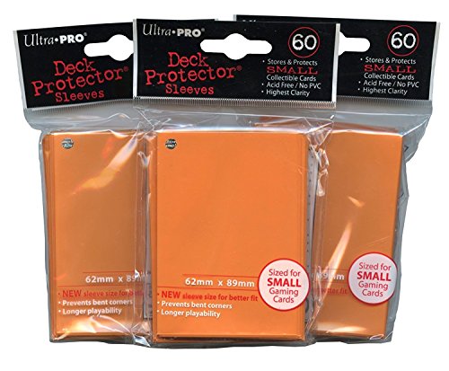 Ultra Pro Card Supplies YuGiOh Sized Deck Protector Sleeves Orange 60 Count x3