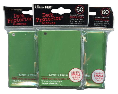 Ultra Pro Card Supplies YuGiOh Sized Deck Protector Sleeves Green 60 Count X3