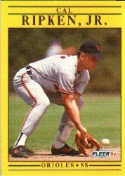 1991 Fleer Cal Ripken Baseball Card Baseball Card #490 Cal Ripken
