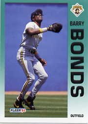 1992 Fleer Barry Bonds Baseball Card Baseball Card #550 Barry Bonds