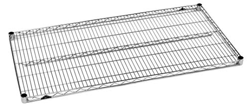 Metro 1848NC Super Erecta Nickel Chrome Plated Steel Industrial Wire Shelf, 800 lb. Capacity, 1″ Height x 48″ Width x 18″ Depth (Pack of 4)