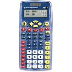 Texas Instruments TI-15 Explorer Elementary Calculator – Auto Power Off, Dual Power, Plastic Key, Impact Resistant Cover – 2 Line(s) – 11 Digits – Battery/Solar Powered – 6.9″ x 3.5″ x 0.7″ – Blue – 1
