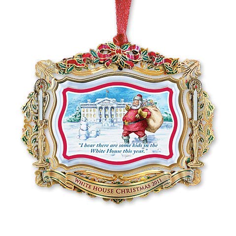 2011 White House Christmas Ornament, Santa Visits the White House