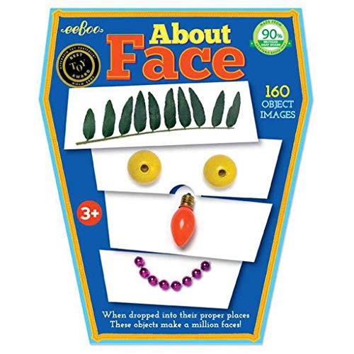 eeBoo: About Face, over 160 Photographed Found Objects Help Create Fun Faces, Endless Possibilities with this Creative Set, Mix and Match for More Fun, For Ages 3 and up