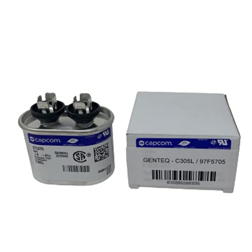 Genteq GENTEQ – C305L / 27L570 GE Capacitor Oval 5 uf MFD 370 Volt 97F5705 (Replaces Old GE# Z97F5705, 97F95702, Z97F5702), 5uf 370 Vac(VAC), 5X370 Run Capacitor | The Storepaperoomates Retail Market - Fast Affordable Shopping