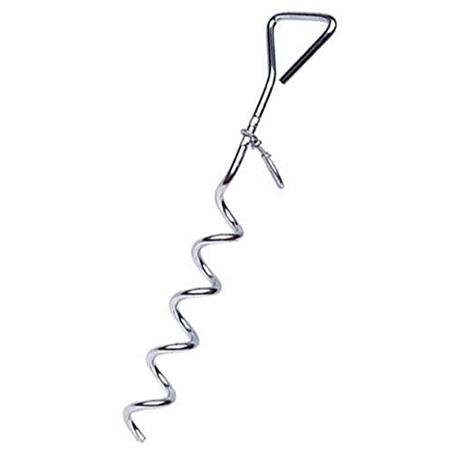 AceCamp Corkscrew Steel Peg, Spiral Dog Tie Out Leash Stake Anchor for Securing a Backyard, Outdoor, Tents, Camping, Hiking, Backpacking, Fishing, Hunting
