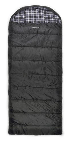 Trailside Dawson 8 Hooded Rectangular Synthetic -25-Degree Sleeping Bag, Black, X-Large