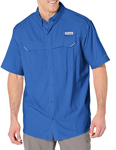 Columbia Men’s PFG Low Drag Offshore™ Short Sleeve Shirt,Vivid Blue,Large