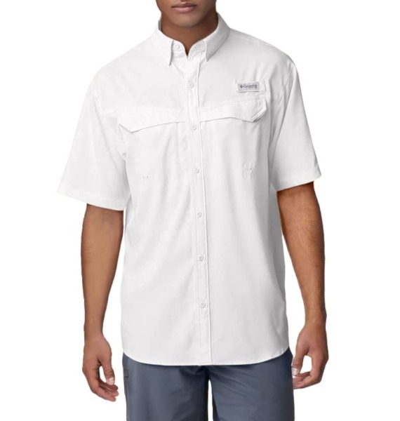 Columbia Men’s Low Drag Offshore Short Sleeve Shirt, UPF 40 Protection, Moisture Wicking Fabric, White, XX-Large