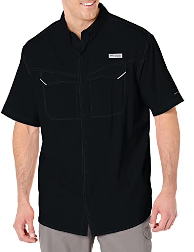 Columbia Men’s Low Drag Offshore Short Sleeve Shirt, UPF 40 Protection, Moisture Wicking Fabric, Black, XX-Large