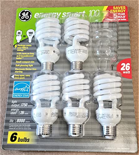 GE Energy Smart U700169S Soft 100 W Light Bulbs, White, Pack of 6