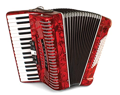 HOHNER 1305-RED Hohnica 72 Bass 34-Key Entry Level Piano Accordion Range G to E