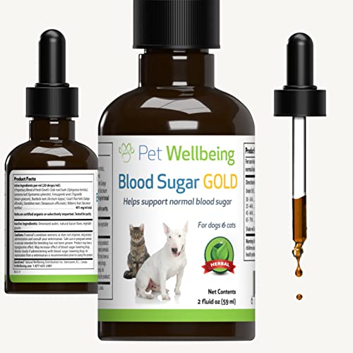 Pet Wellbeing Blood Sugar Gold for Dogs – Vet-Formulated – Supports Blood Sugar Balance and Healthy Pancreas & Liver in Dogs – Natural Herbal Supplement 2 oz (59 ml)