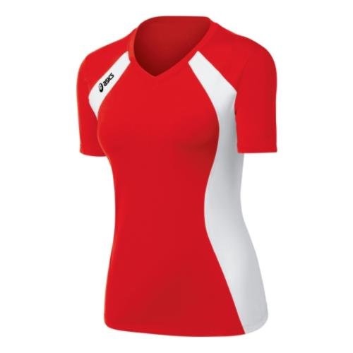 ASICS Women’s Aggressor Volleyball Jersey (Red/White), Small