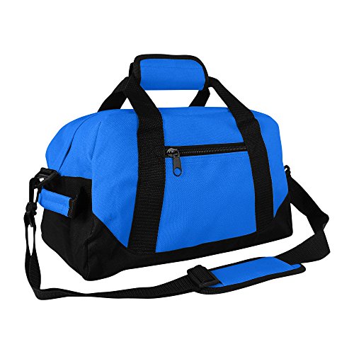 DALIX 14″ Small Duffle Bag Two Toned Gym Travel Bag (Royal Blue)