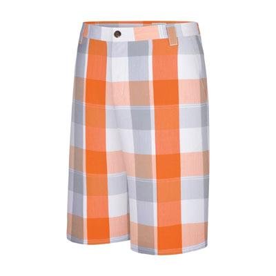 adidas Youth Plaid Shorts (XL, Zone-Orange-White)