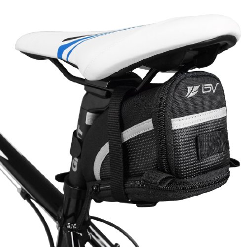 BV Bicycle Strap-On Saddle Bag with perfect Size I With reflective for a Safety ride I Seat Bag, Cycling Bag – Bike Bag for all our essentials, bike bags for bicycles, bicycle bag, bike seat bag
