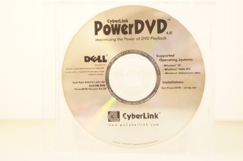 CyberLink PowerDVD Maximizing The Power Of DVD PlayBack Dell PC Computer Program Software for Windows Version 4.0c Part Number #5K754 A01-00 Dell SW DVD Version 4.0.09