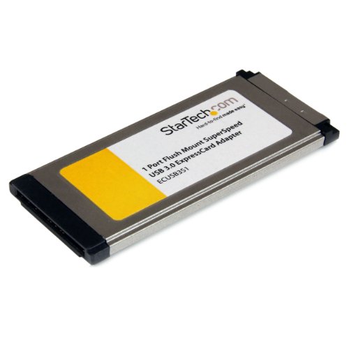 StarTech.com 1 Port Flush Mount ExpressCard SuperSpeed USB 3.0 Card Adapter with UASP Support – ExpressCard USB 3.0 Adapter (ECUSB3S11), Green
