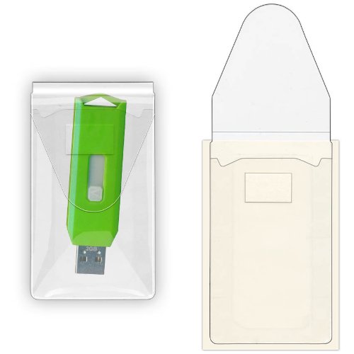 StoreSMART® – USB Flash Drive Holders- Peel & Stick Strip & Resealable Flap – 25-Pack – TL10252-25