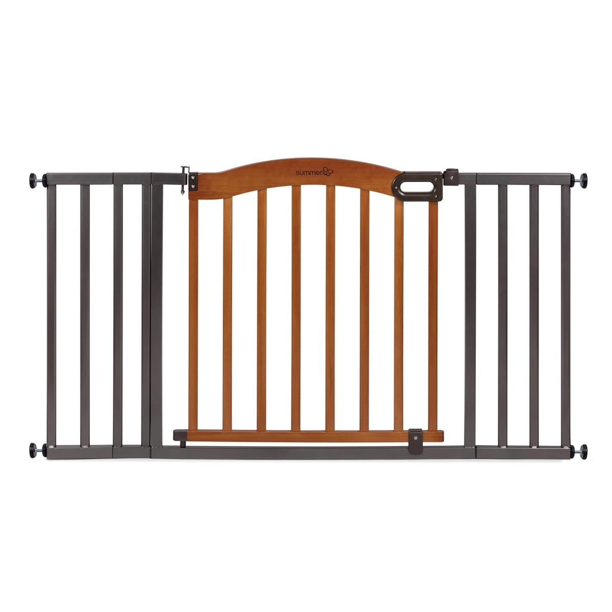 Summer Decorative Wood & Metal Safety Baby Gate, New Zealand Pine Wood and a Slate Metal Finish – 32” Tall, Fits Openings up to 36” to 60” Wide, Baby and Pet Gate for Doorways | The Storepaperoomates Retail Market - Fast Affordable Shopping