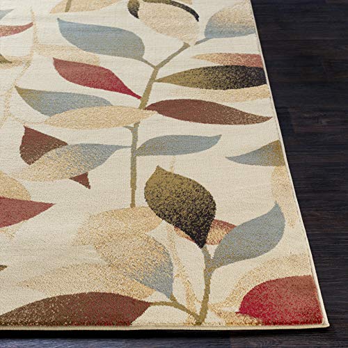 Parker Dark Red, Cream and Dark Brown Transitional Area Rug 5’3″ x 7’6 | The Storepaperoomates Retail Market - Fast Affordable Shopping