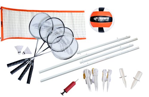 Triumph Sports unisex adult Advanced badminton sets, Triumph Advanced Volleyball/Badminton Set, One Size US