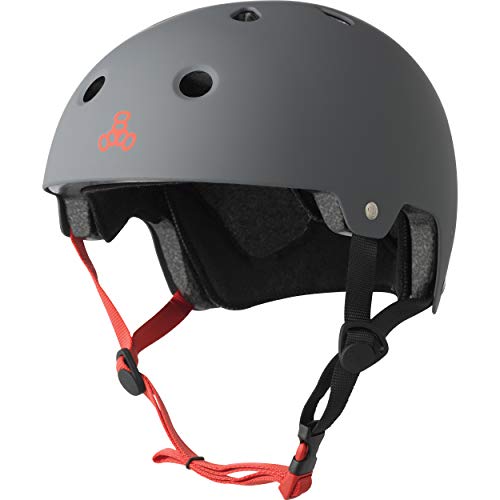 Triple Eight Dual Certified Bike and Skateboard Helmet, Gun Matte, Large / X-Large
