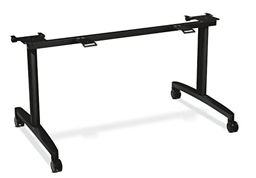 HON Huddle Table Tops Flip-Top Base Kit, 24″ x 60-72″, Black