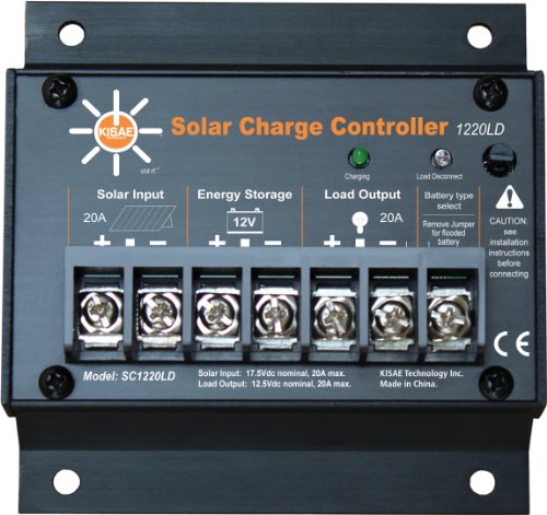 KISAE Technology SC1220LD 20 Amp Solar Charge Controller with Load Disconnect