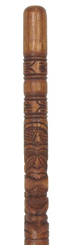 41″ Hand Carved Double Hawaiian Tiki Wooden Walking Stick | The Storepaperoomates Retail Market - Fast Affordable Shopping