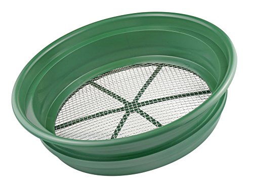 SE 13 1/4 Inch Stackable Classifier Gold Prospecting Pan – 1/4 Inch Stainless Steel Mesh Sifting Pan, Green