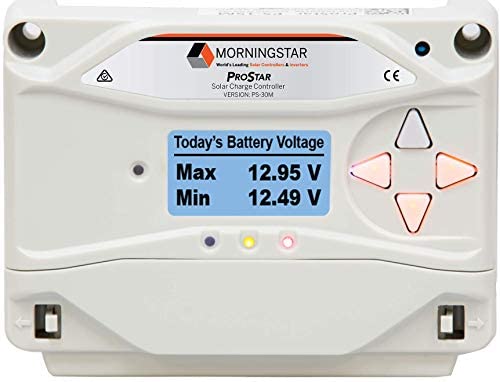 Morningstar Prostar 30A PWM Solar Charge Controller 12V/24V Batteries, Solar Panel Controller Battery Controller Solar Controller 12V 24V, Lowest Fail Rate Charge Controller for Solar Panels (Display)