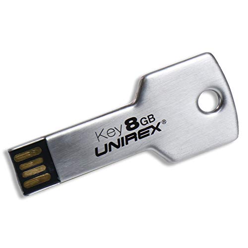 Unirex 8GB USB 2.0 Thumb Drive, Easily Fits On Key Ring, Silver | Flash Drive Storage is Compatible with Computer, Tablet, or Laptop