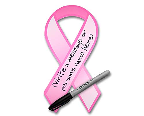 Fundraising for a Cause Large Pink Ribbon – Donation Paper Ribbons – Breast Cancer Awareness Accessories – Temporary Decals & Decorations – Cutouts to Support and Care for Women (1 Pack – 50 Ribbons)