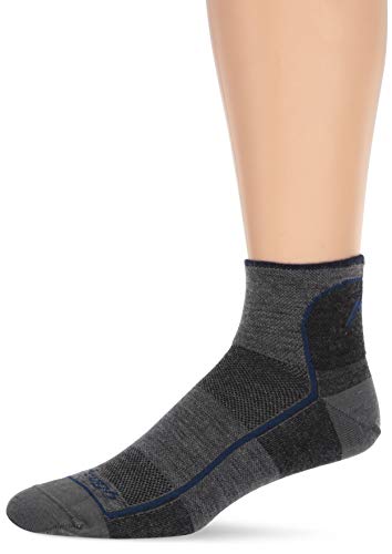 Darn Tough Vermont Men’s 1/4 Merino Wool Ultra-Light Athletic Socks, Charcoal, Large (10-12)