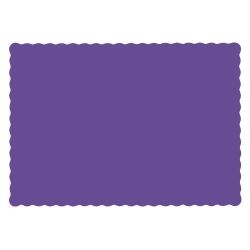 Hoffmaster 310557 Paper Placemat, 13-1/2″ Length x 9-1/2″ Width, Scalloped Edge, Purple (Case of 1000)