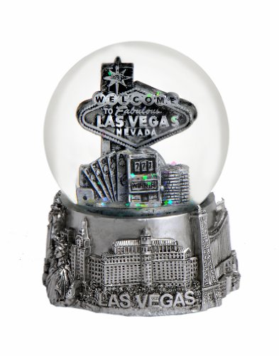 Las Vegas 65mm Snow Globe – Silver