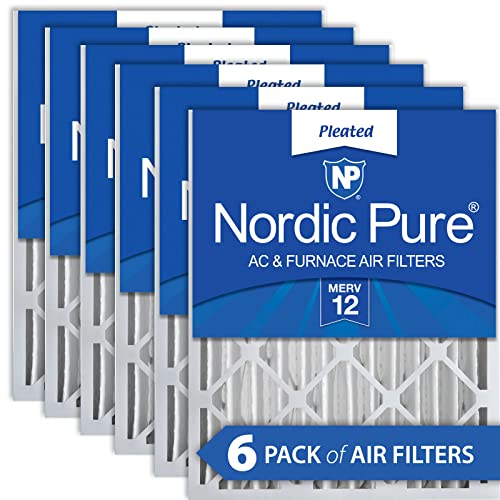 Nordic Pure 16x25x4 MERV 12 Pleated AC Furnace Air Filters 6 Pack