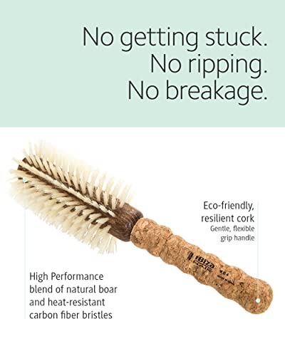 Ibiza Hair Professional Round Boar Hair Brush (B4, 65mm), Blonde Bristles with a Cork Handle, For Color Treated & Fine Hair, Crown of the Head Volume, Add Texture & Shine for Medium to Long Hair | The Storepaperoomates Retail Market - Fast Affordable Shopping